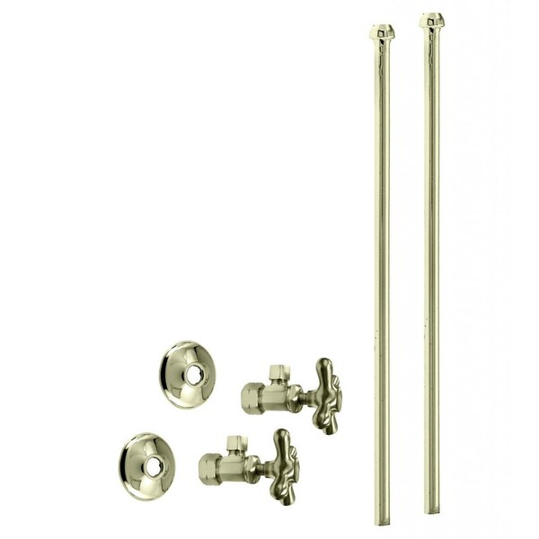 Westbrass Faucet Kit, 5/8" OD x 3/8" OD x 20" Bullnose in Polished Brass D105KBNX-01 - main